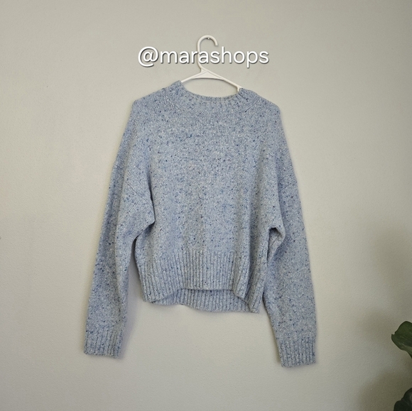 Vince Boxy High Neck Nep Merino Wool Blend Sweater - Picture 3 of 7
